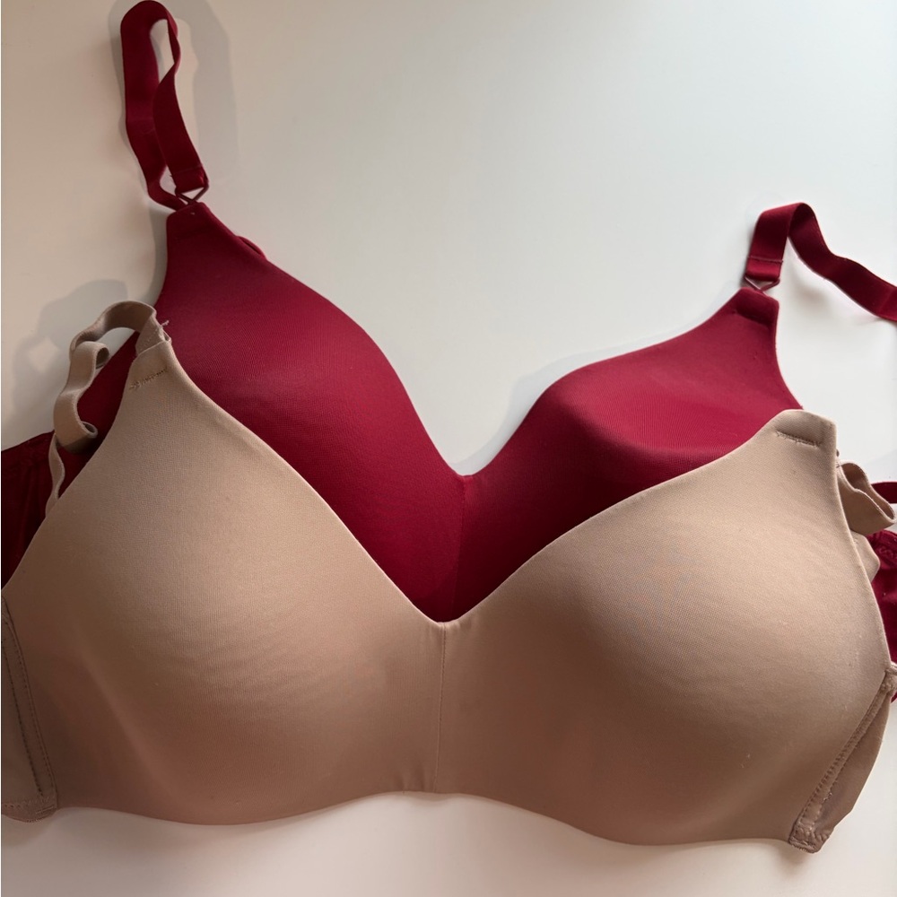 Elegant Women's Intimates Set - Red and Tan